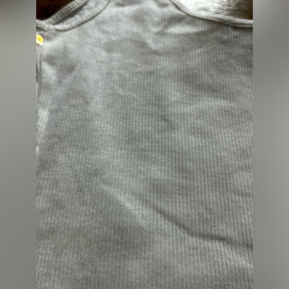 Express Off-White Ribbed Sequin Tank Top - Picture 7 of 9